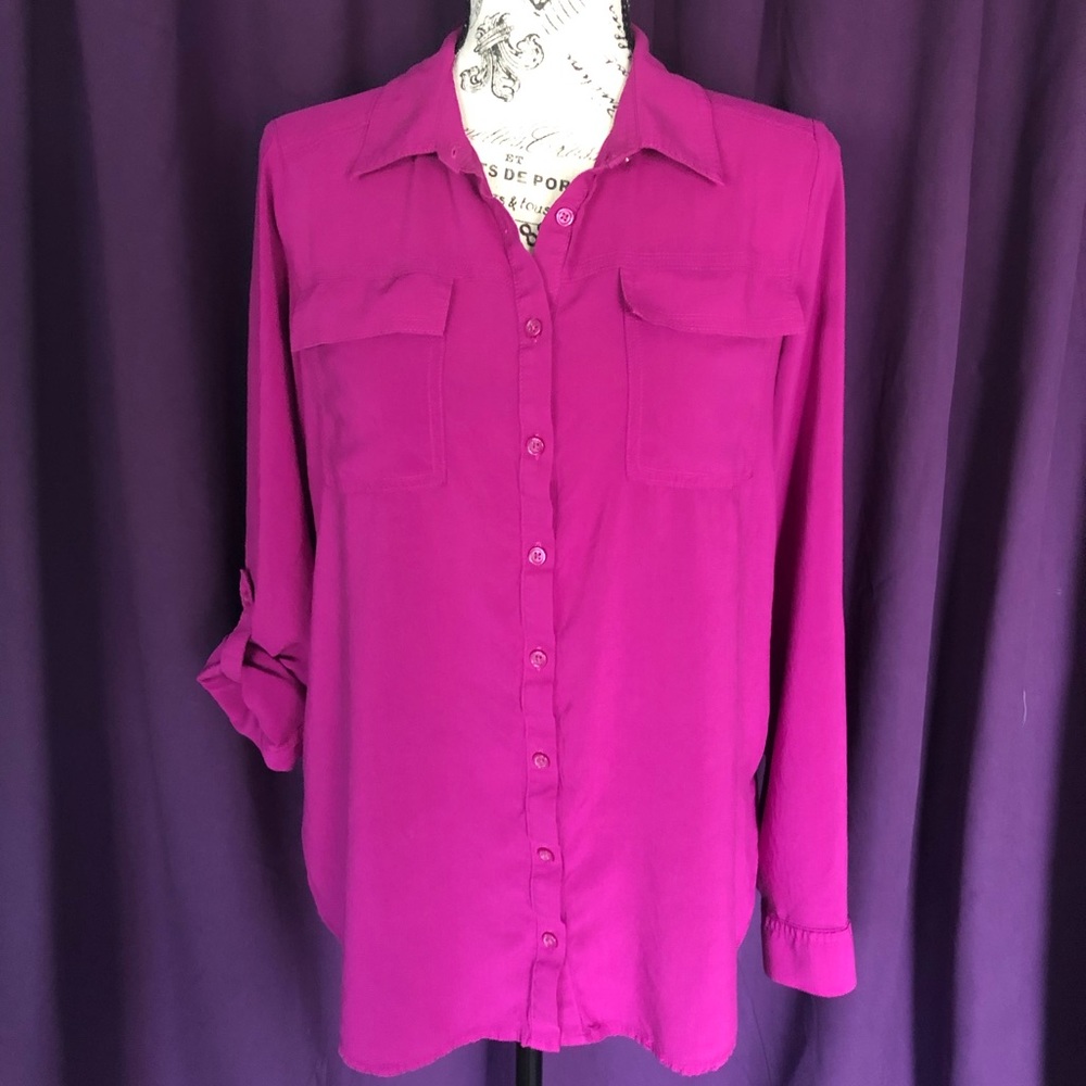 Pink button up blouse